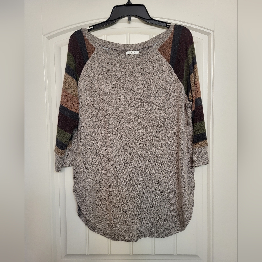 Maurices medium pink/gray 3 quarter sleeve top
